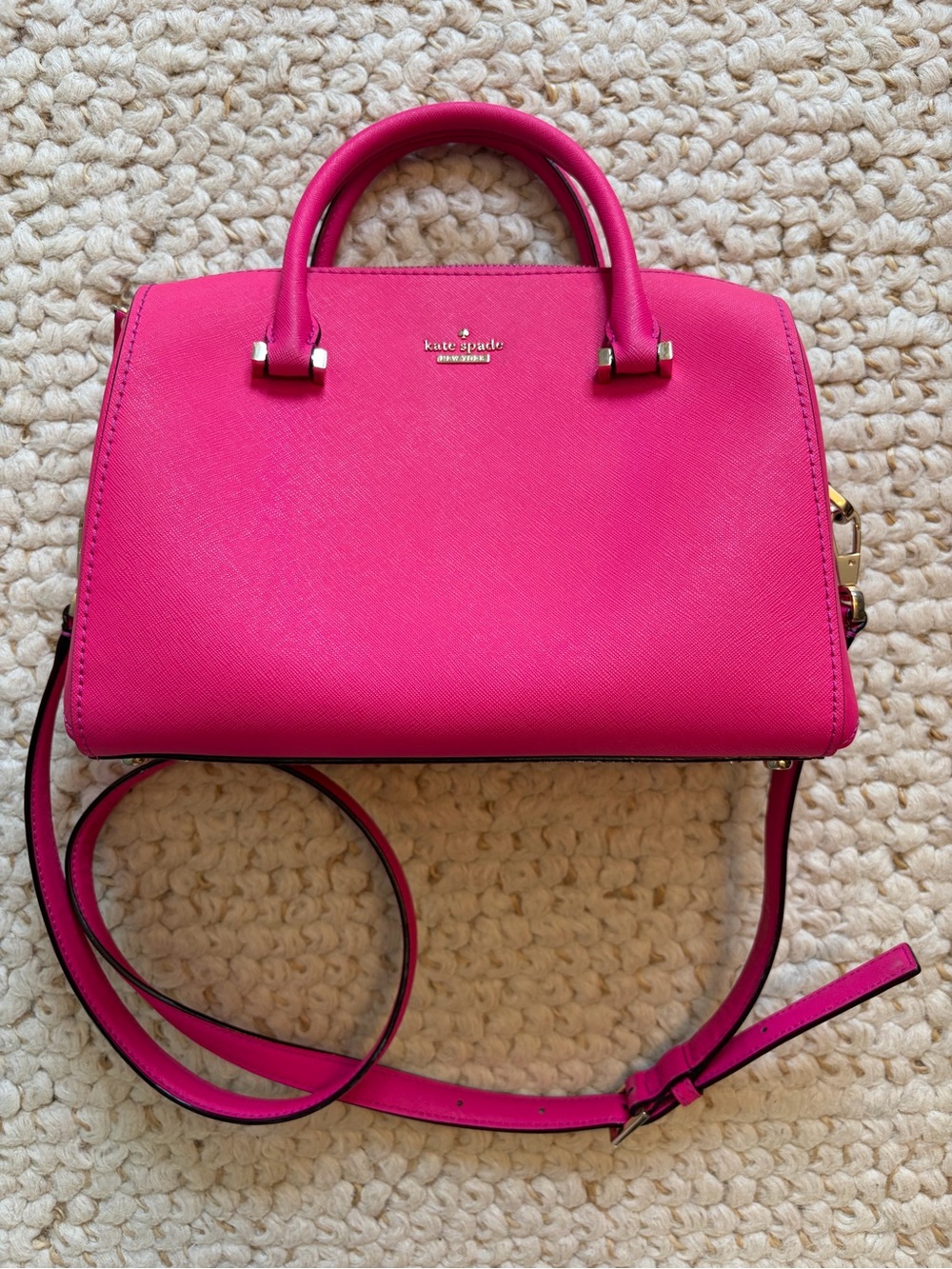 kate spade Bright Pink Structured Crossbody Satchel